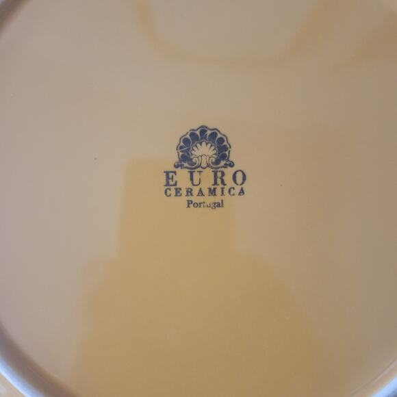 Euro Ceramic Portugal SAFARI Burnt Orange Stoneware Salad Plates 11" Set 3 - Picture 2 of 10